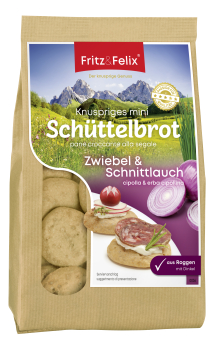 Fritz&Felix Mini Schüttelbrot Zwiebel & Schnittlauch 125 Gramm
